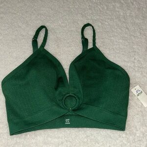 Aerie Seamless Ring Plunge Bralette Green XL NWT